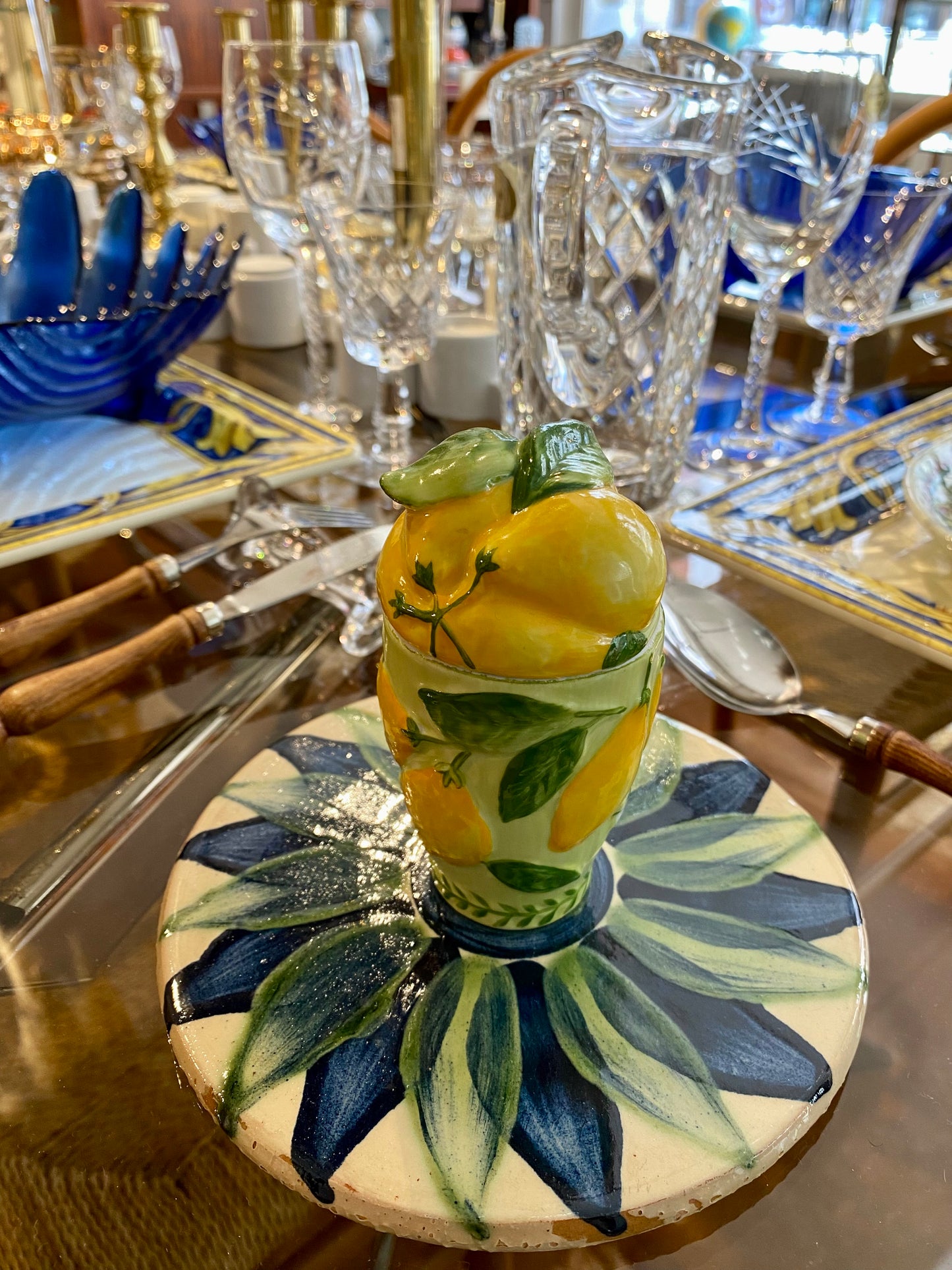 Rare pot à bougie Villeroy & Boch – Collection années 80 “citron”