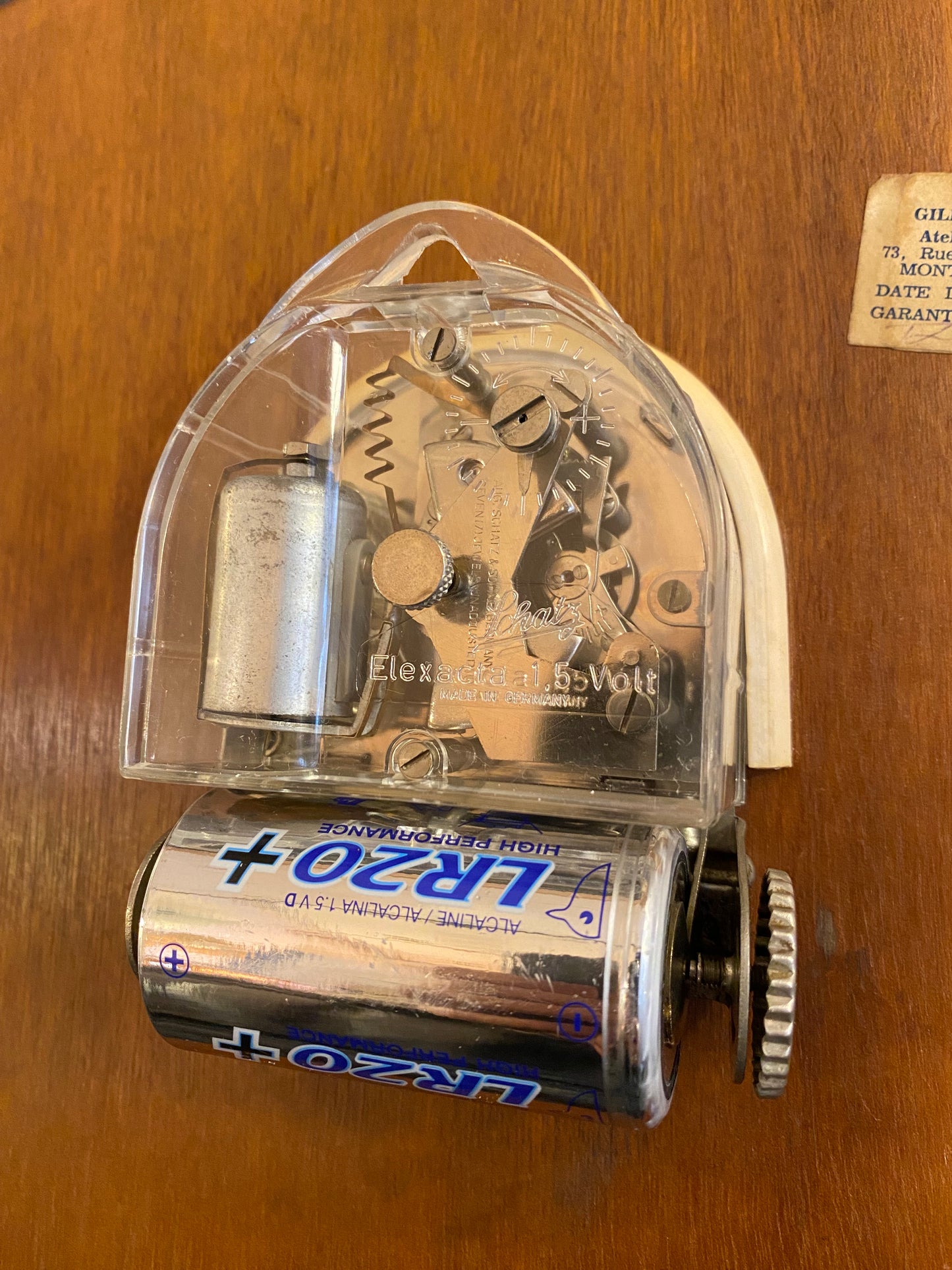 Horloge Murale Teck et Laiton par Elexacta Schatz, Allemagne, 1960s