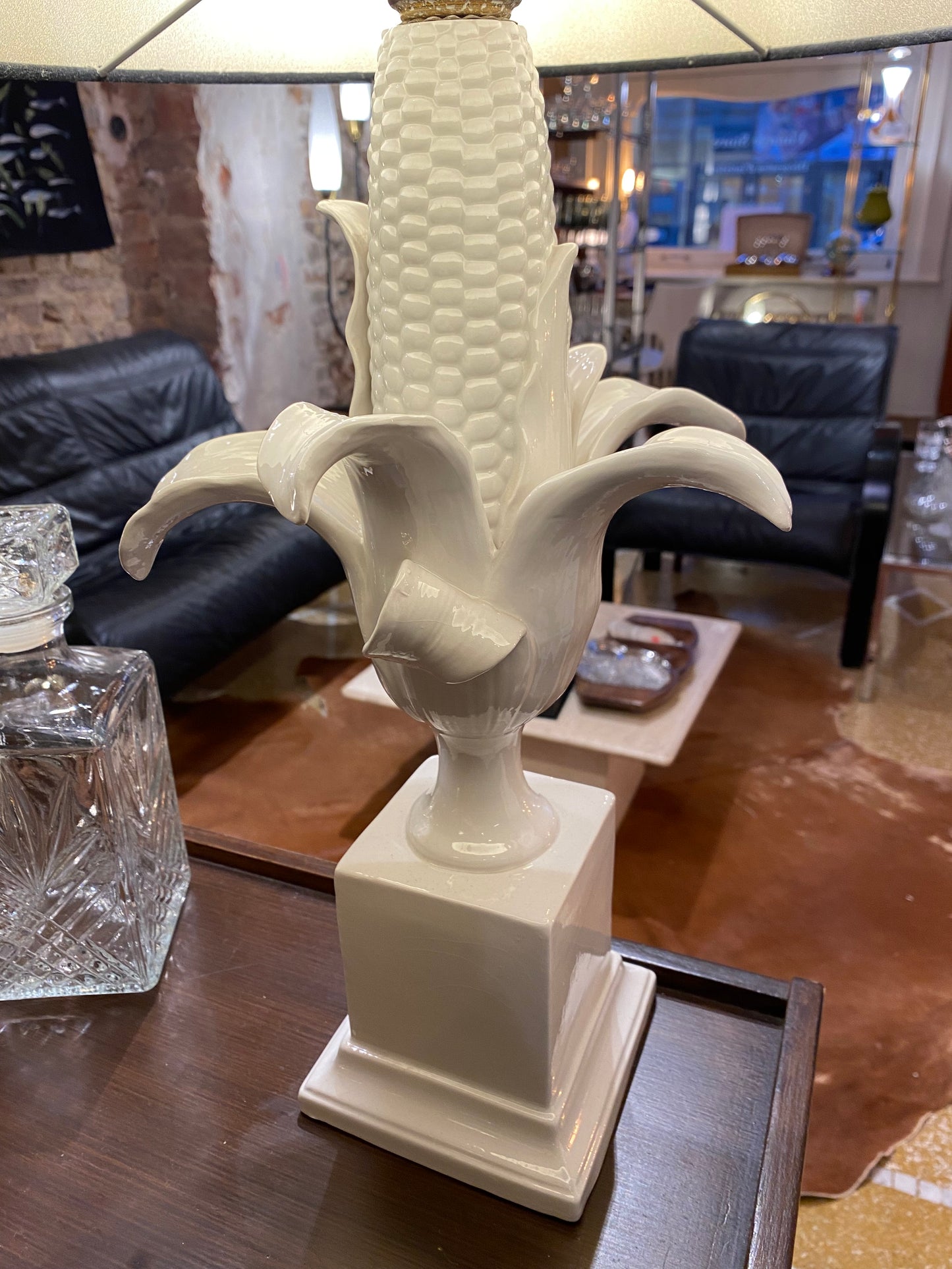 Pied de lampe épis de maïs en céramique 1960