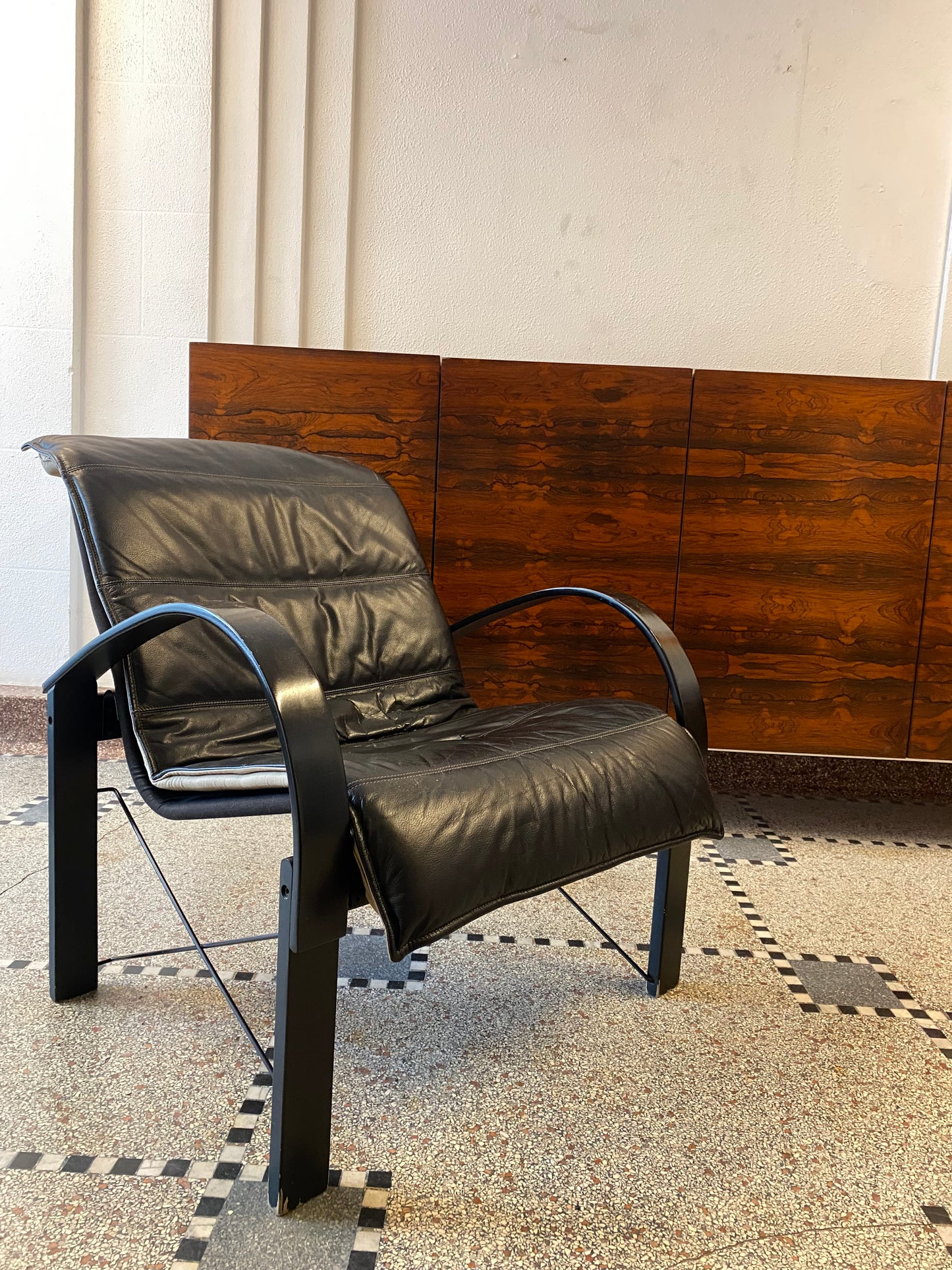 Paire de fauteuils « Polhem » en cuir par Tord Björklund pour IKEA 1980