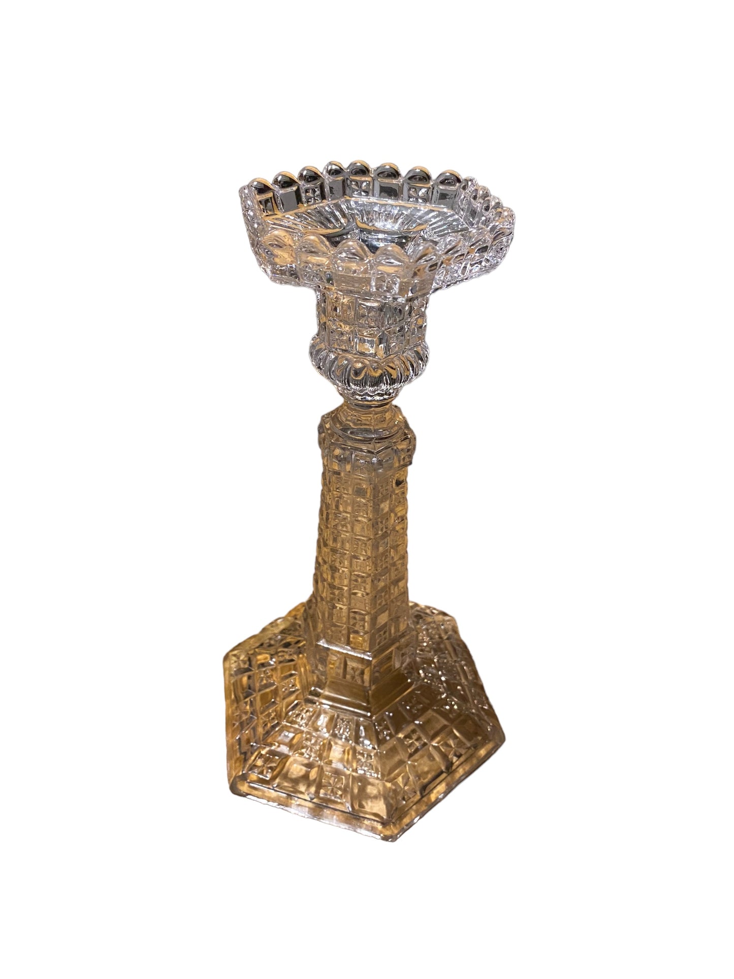 Bougeoir en verre pressé/moulé