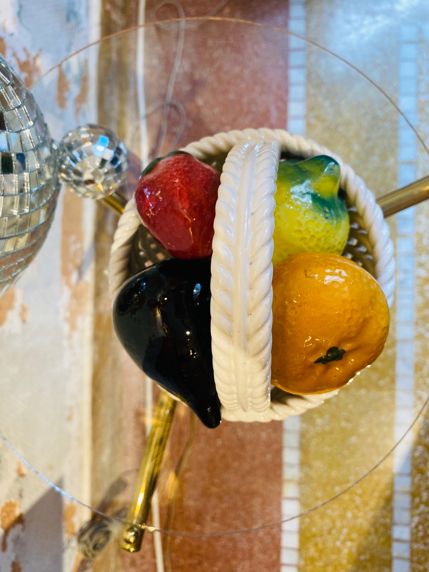 Lola - Panier à fruits barbotine