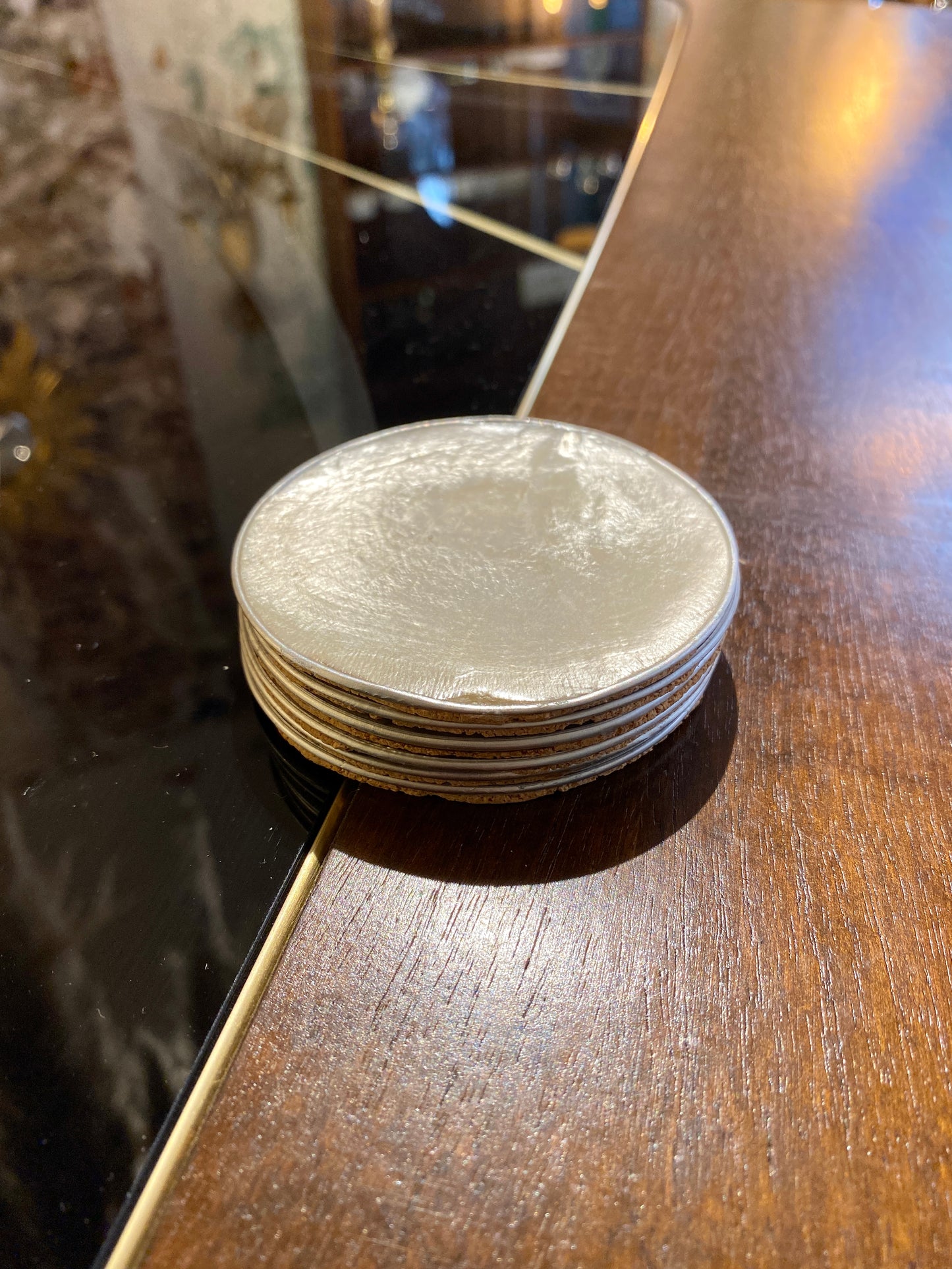 Florence - Lot de 6 sous verres en nacre