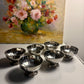 Lot de 6 coupes à glace vintage en métal argenté