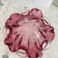 Coupe / vide-poche floral en verre de Murano rose 1960/70