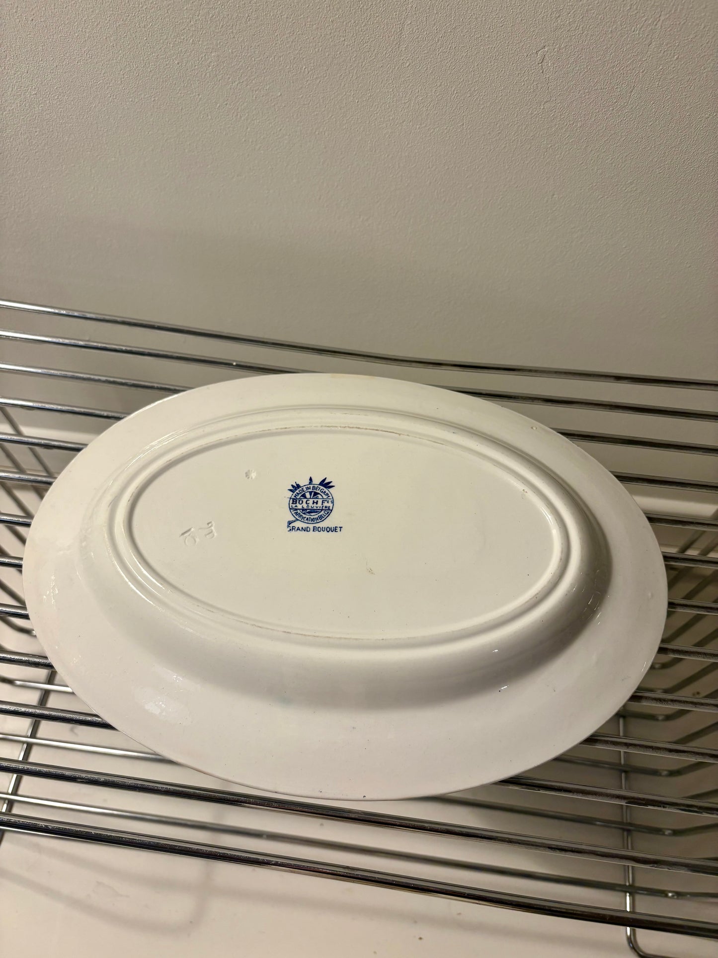 Plat ovale ancien Boch – décor “Grand Bouquet”