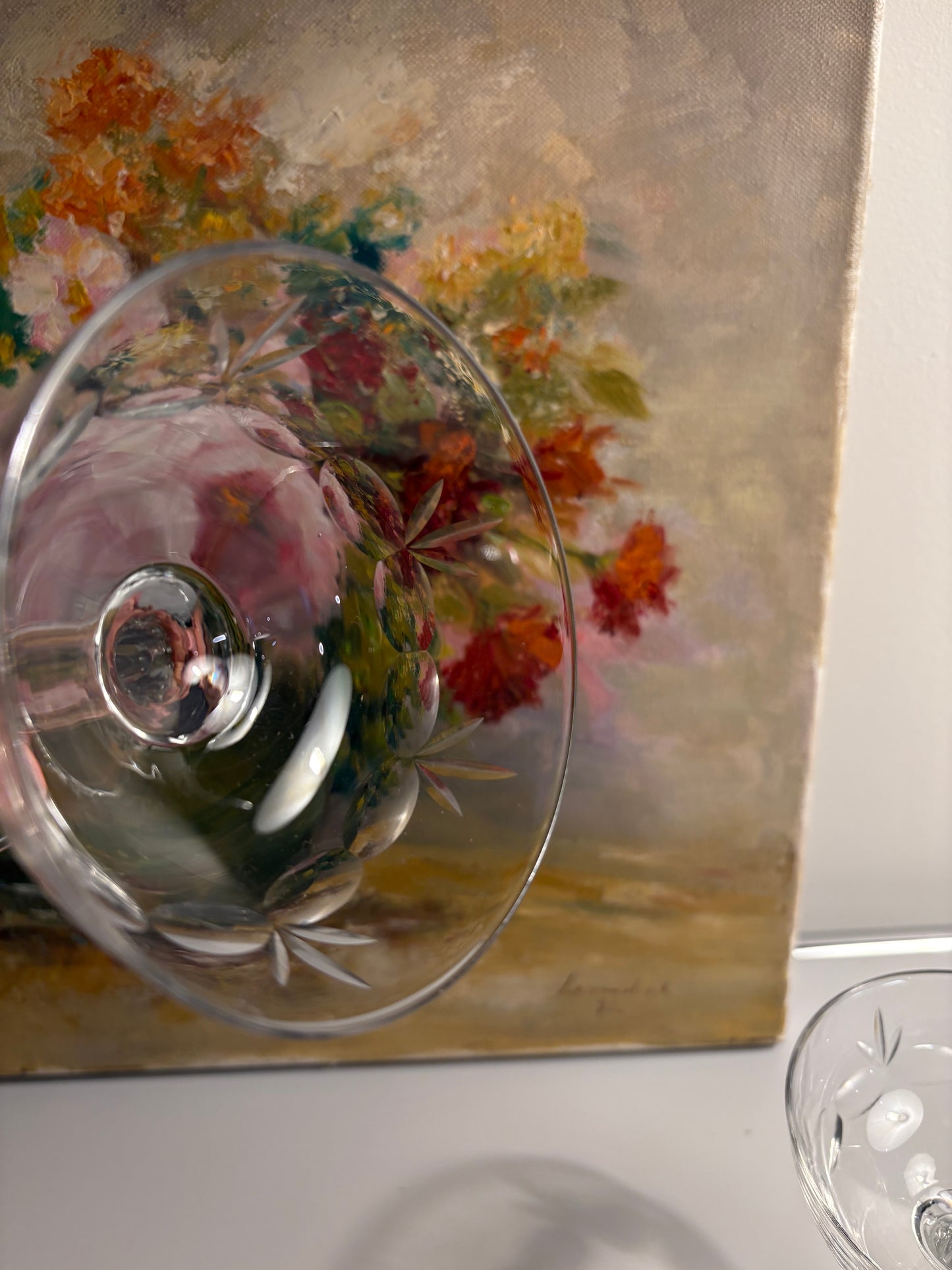 Lot de 4 coupes à champagne verre gravé