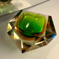 Cendrier Murano sommerso vert et ambre 1960