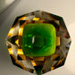 Cendrier Murano sommerso vert et ambre 1960