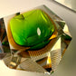 Cendrier Murano sommerso vert et ambre 1960