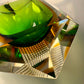 Cendrier Murano sommerso vert et ambre 1960