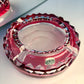 Cendrier en cristal rose Val Saint Lambert 1960-1970