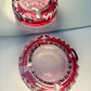 Cendrier en cristal rose Val Saint Lambert 1960-1970