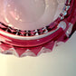 Cendrier en cristal rose Val Saint Lambert 1960-1970