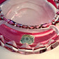 Cendrier en cristal rose Val Saint Lambert 1960-1970