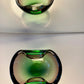 Cendrier / vide poche vert et rose attribué à Murano 1950/60