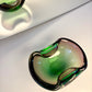Cendrier / vide poche vert et rose attribué à Murano 1950/60