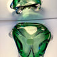Vide-poche / cendrier vert en verre de Murano 1970
