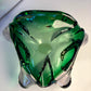 Vide-poche / cendrier vert en verre de Murano 1970