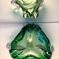 Vide-poche / cendrier vert en verre de Murano 1970