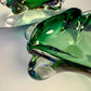 Vide-poche / cendrier vert en verre de Murano 1970