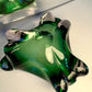 Vide-poche / cendrier vert en verre de Murano 1970