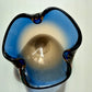 Vide-poche / cendrier en verre de Murano bleu et ambre 1960-70