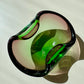 Cendrier / vide poche vert et rose attribué à Murano 1950/60