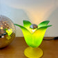 Lampe tulipe vintage Vandeheg en verre dépoli 1980