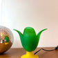 Lampe tulipe vintage Vandeheg en verre dépoli 1980