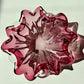 Coupe / vide-poche floral en verre de Murano rose 1960/70