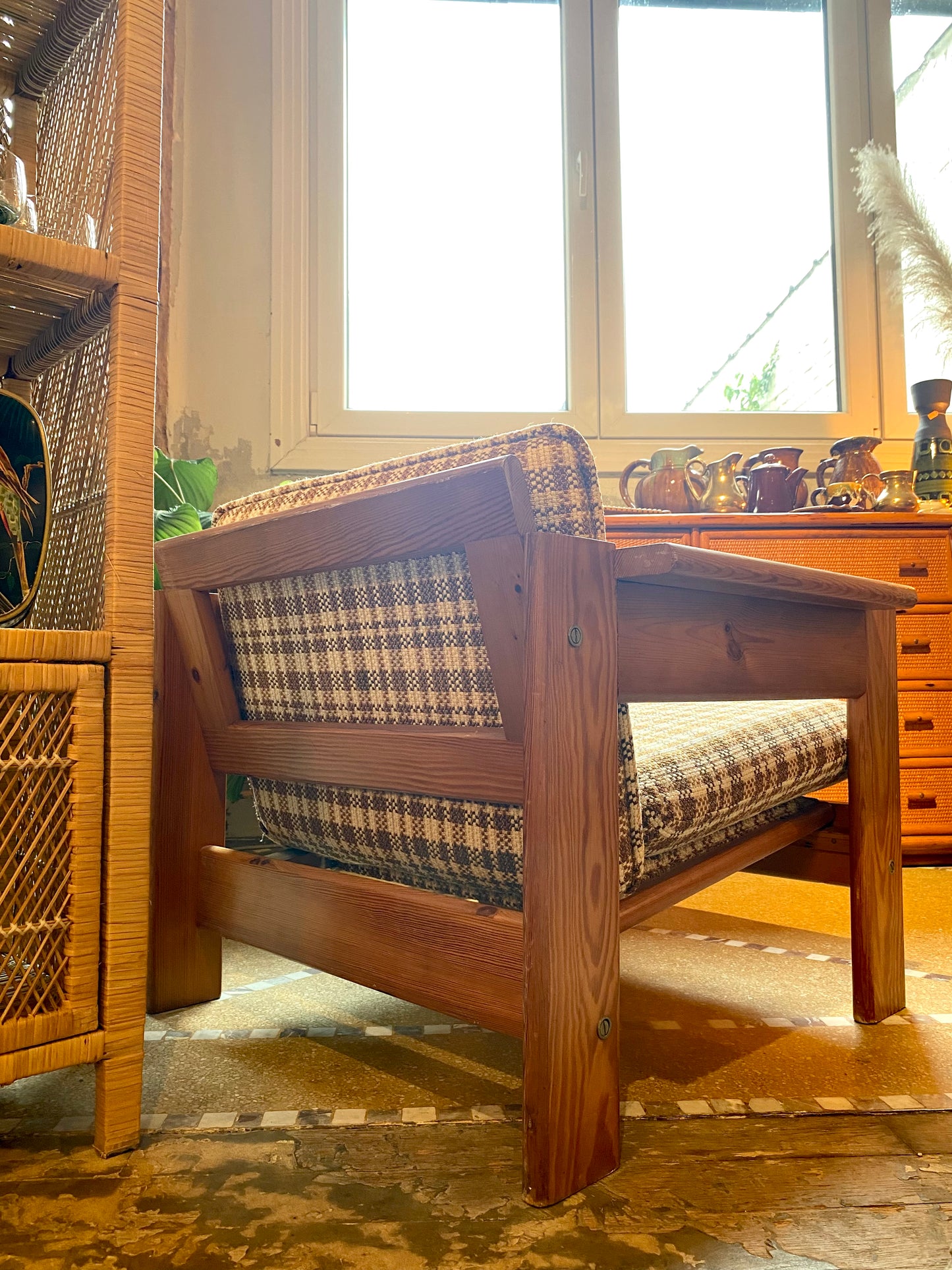 Georges - Paire de fauteuils en pin