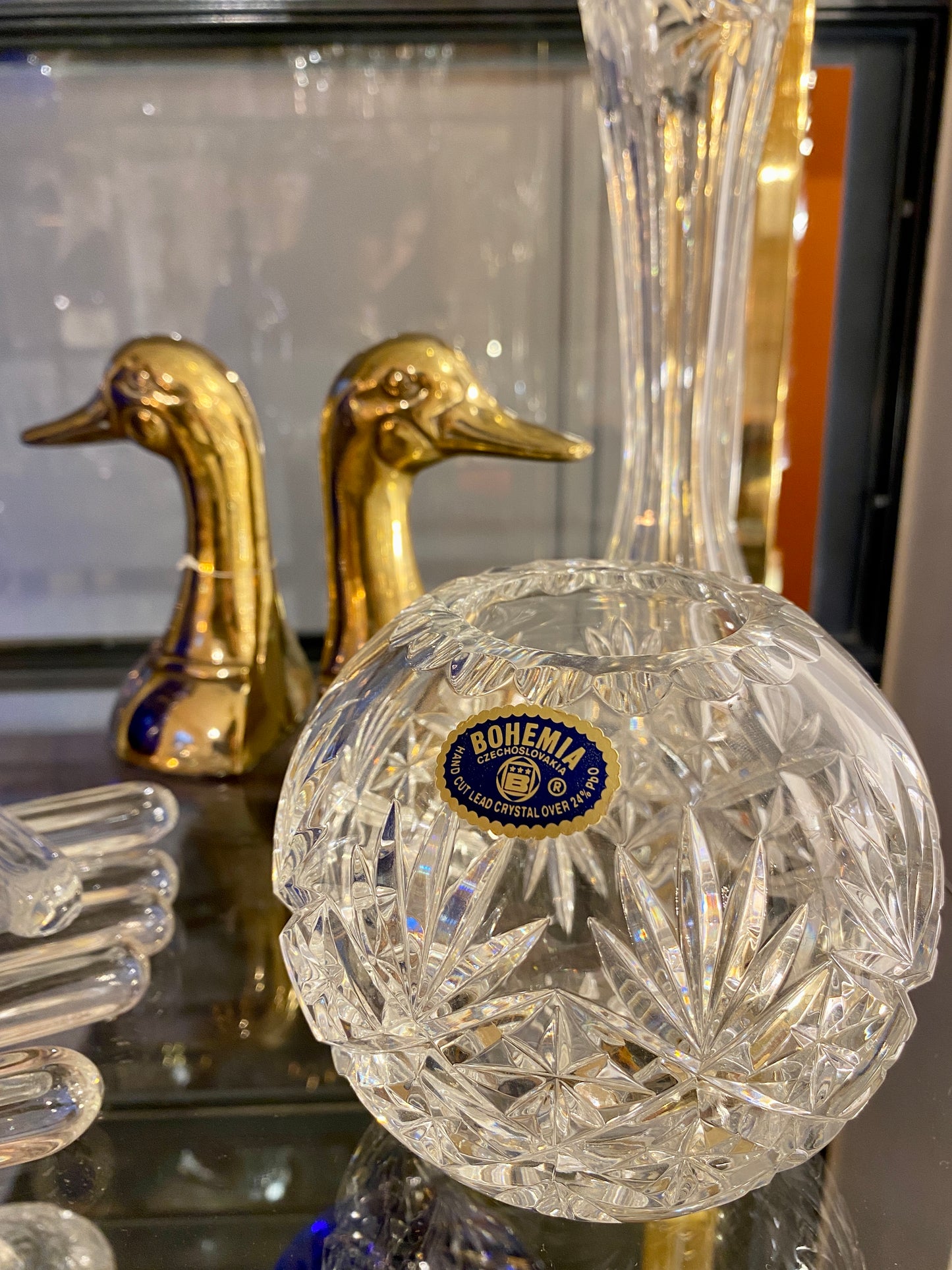 Johann - Vase boule cristal de bohême
